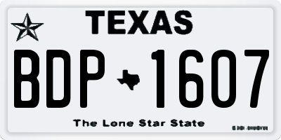 TX license plate BDP1607