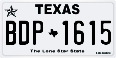 TX license plate BDP1615