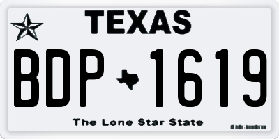 TX license plate BDP1619