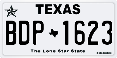 TX license plate BDP1623