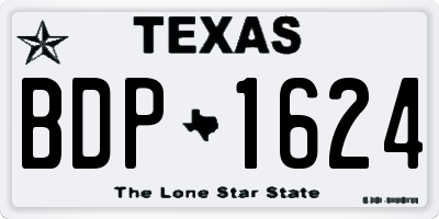 TX license plate BDP1624