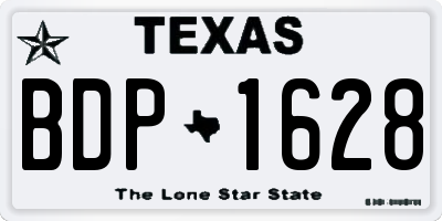 TX license plate BDP1628