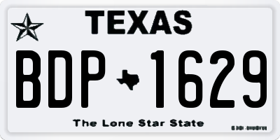 TX license plate BDP1629