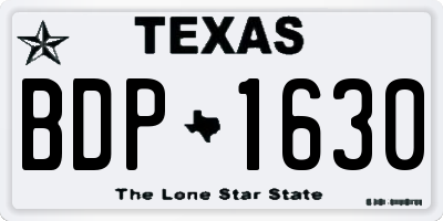 TX license plate BDP1630