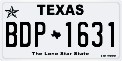 TX license plate BDP1631