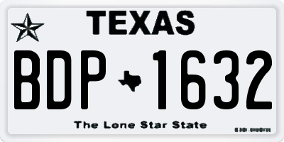 TX license plate BDP1632