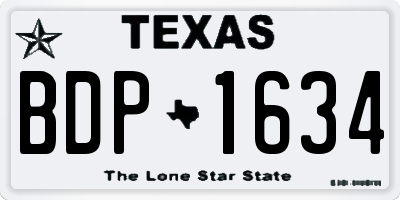 TX license plate BDP1634