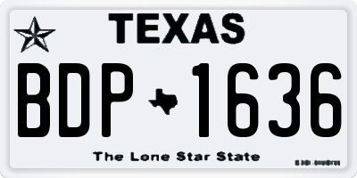 TX license plate BDP1636
