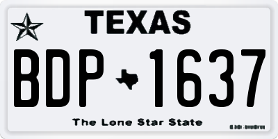 TX license plate BDP1637