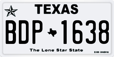 TX license plate BDP1638