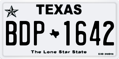 TX license plate BDP1642