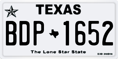 TX license plate BDP1652