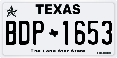 TX license plate BDP1653