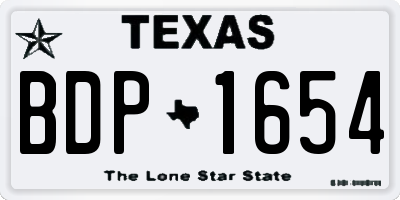 TX license plate BDP1654