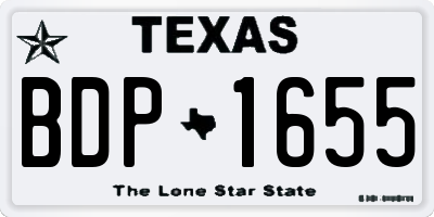TX license plate BDP1655