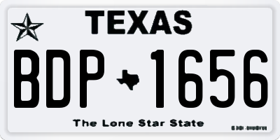 TX license plate BDP1656