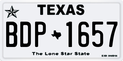 TX license plate BDP1657