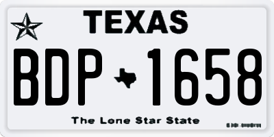 TX license plate BDP1658