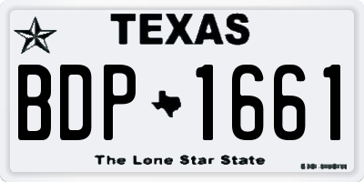 TX license plate BDP1661