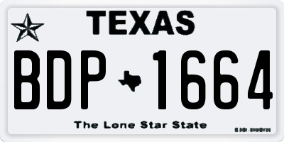 TX license plate BDP1664
