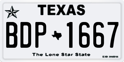 TX license plate BDP1667