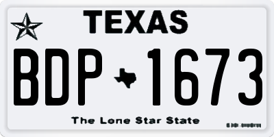TX license plate BDP1673