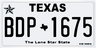 TX license plate BDP1675
