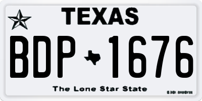 TX license plate BDP1676