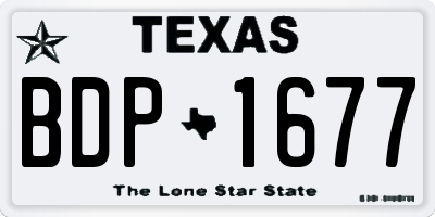 TX license plate BDP1677