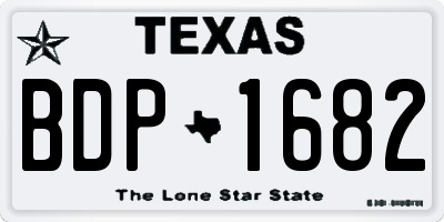 TX license plate BDP1682