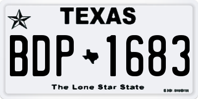 TX license plate BDP1683