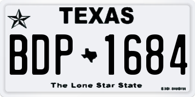 TX license plate BDP1684