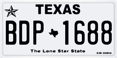 TX license plate BDP1688