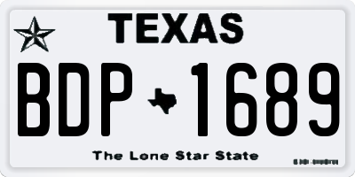 TX license plate BDP1689