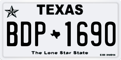 TX license plate BDP1690