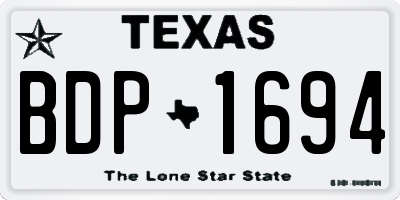 TX license plate BDP1694
