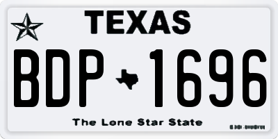 TX license plate BDP1696