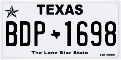 TX license plate BDP1698