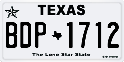 TX license plate BDP1712
