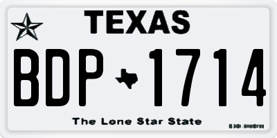 TX license plate BDP1714