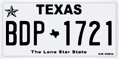TX license plate BDP1721