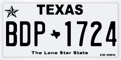 TX license plate BDP1724