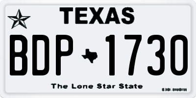 TX license plate BDP1730