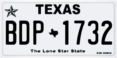 TX license plate BDP1732