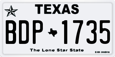 TX license plate BDP1735