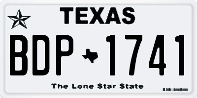 TX license plate BDP1741