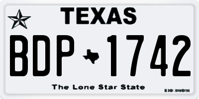 TX license plate BDP1742