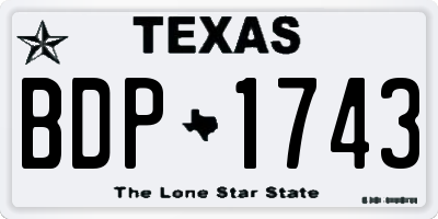 TX license plate BDP1743