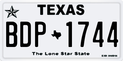 TX license plate BDP1744