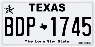 TX license plate BDP1745